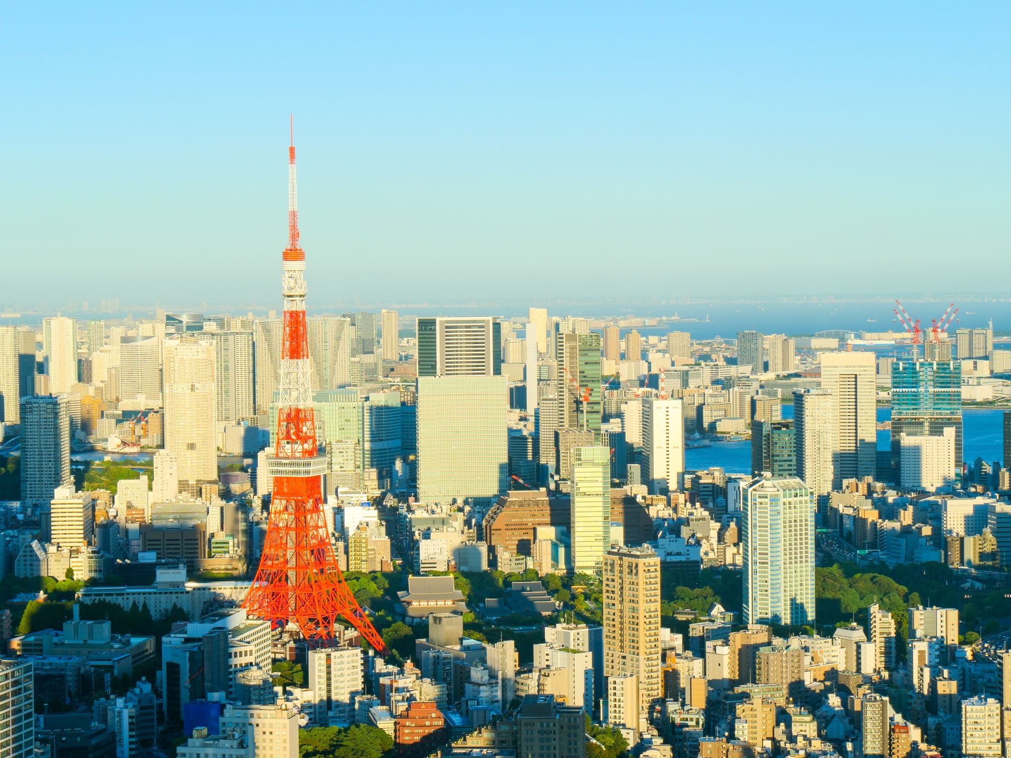 Vue panoramique de Tokyo au coucher de soleil